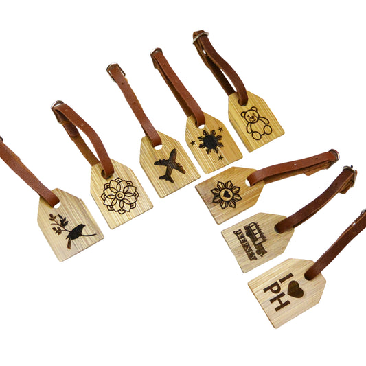 BAG TAGS WITH LEATHER