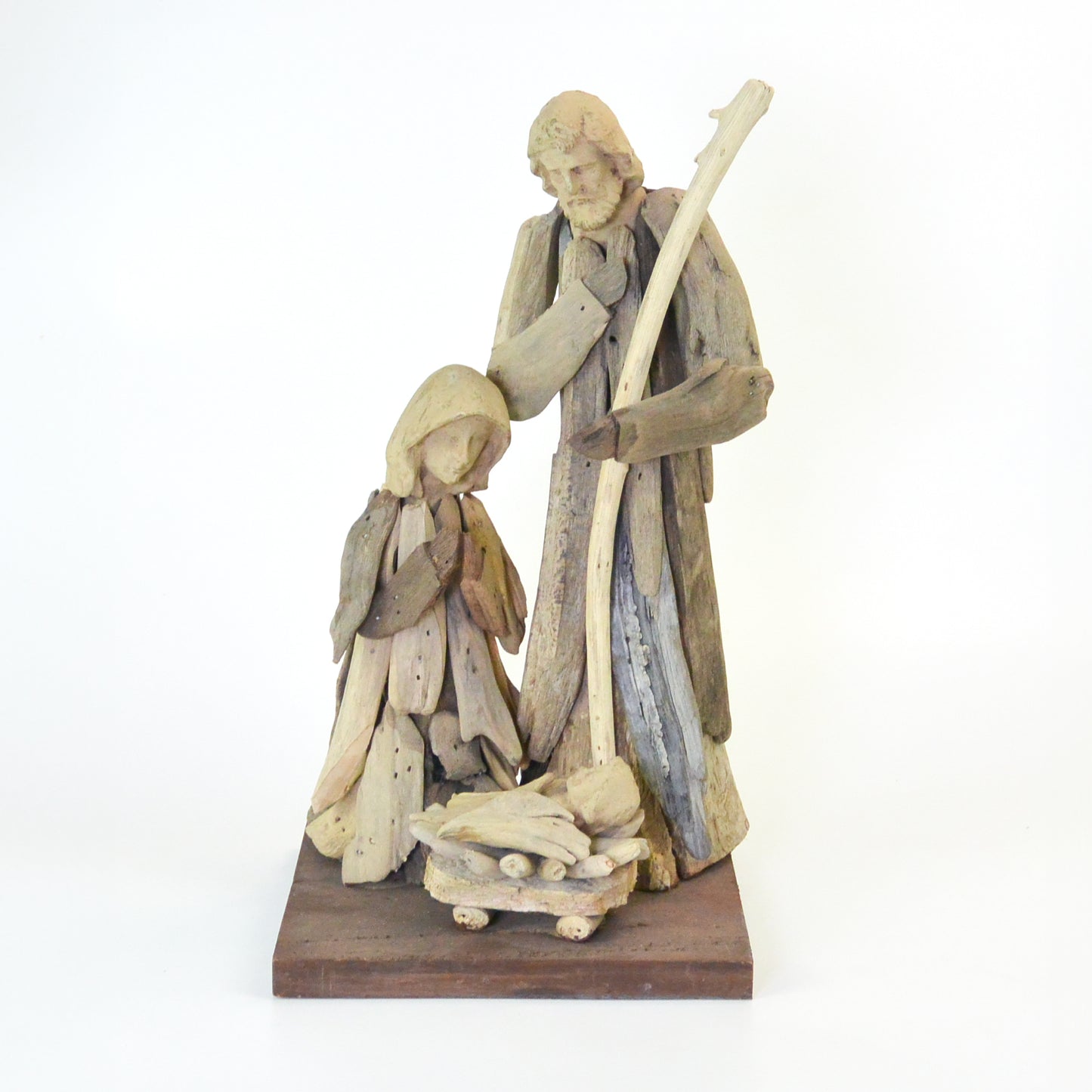 DRIFTWOOD NATIVITY WITH BASE