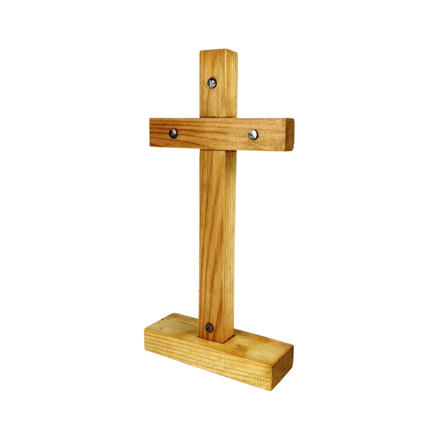WALL CROSS WITH BASE, PINE LARGE
