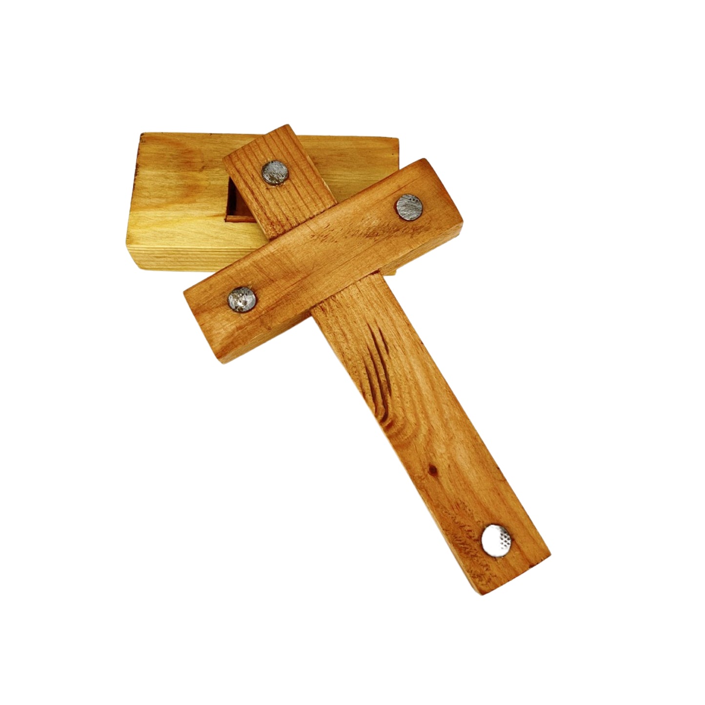 WALL CROSS WITH BASE, PINE SMALL