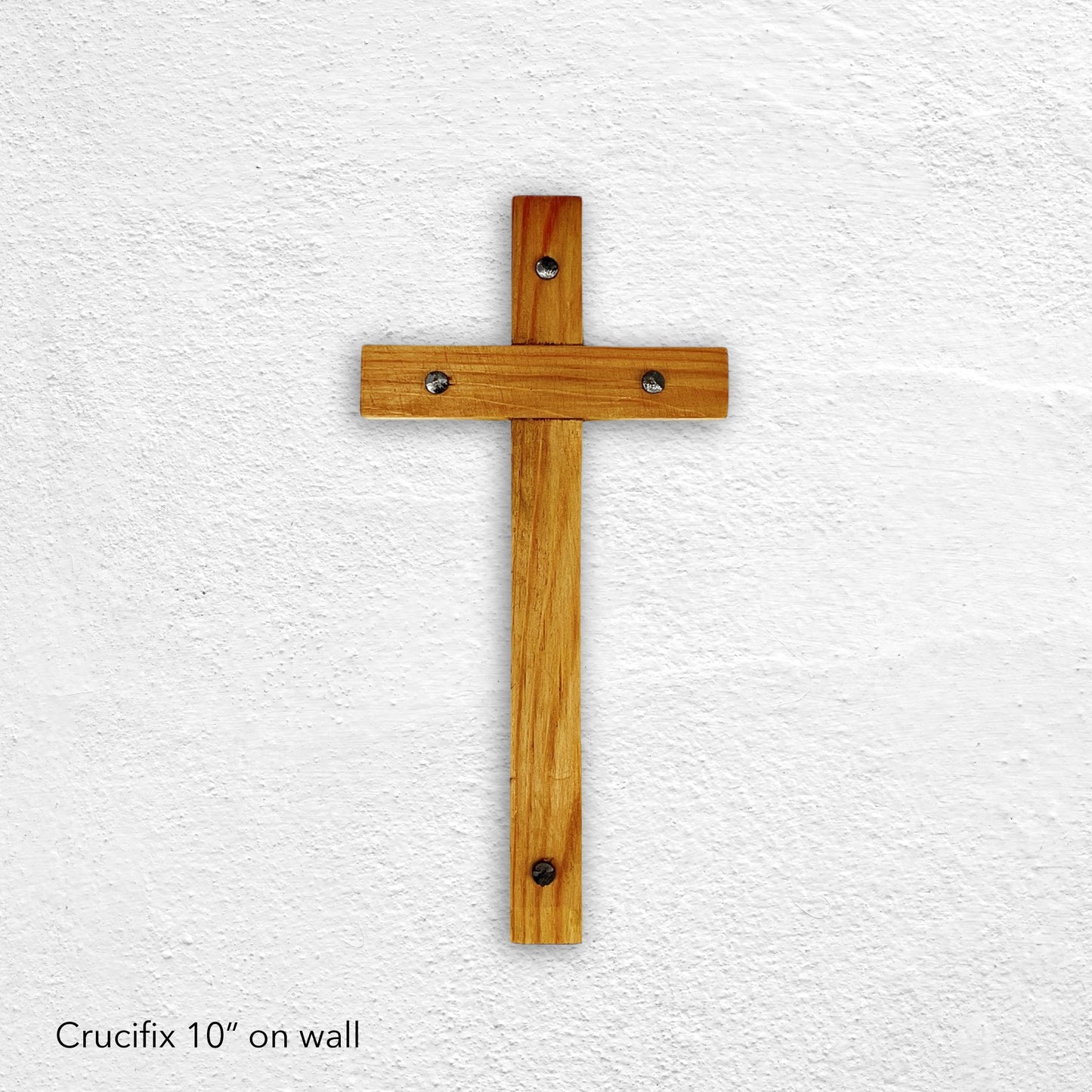 WALL CROSS WITH BASE, PINE SMALL